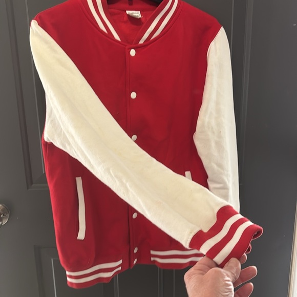 “All We Do”: Red and White Varsity Jacket size medium - Picture 3 of 8
